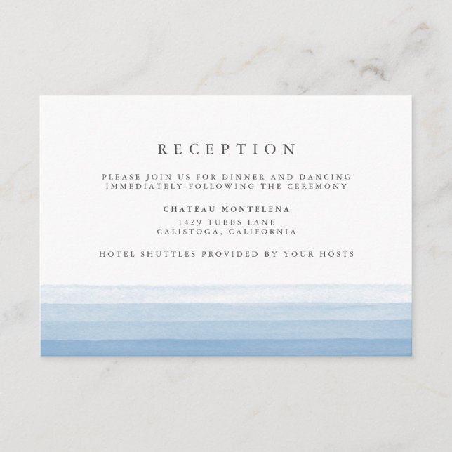 Carte de réception Dip Dye Watercolor | Ciel (Devant)