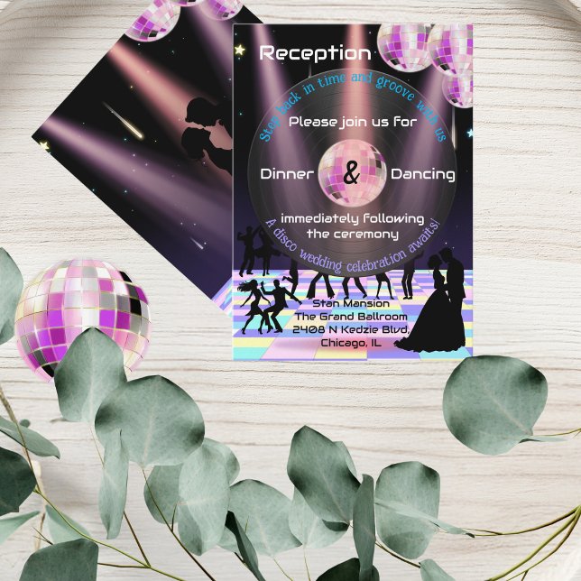 Carte de réception Disco Wedding Personnalisable (Créateur téléchargé)