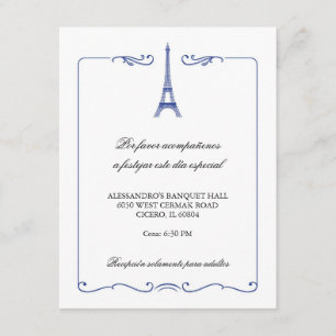 Carte de réception élégante Tour Eiffel