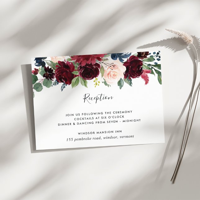 Carte de réception en fleurs rayonnantes (Créateur téléchargé)