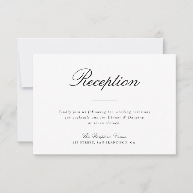 Carte de réception en noir et blanc (Devant)