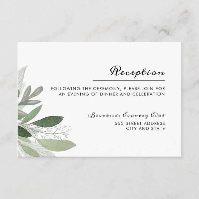 Carte de réception Garden Blush (Devant)