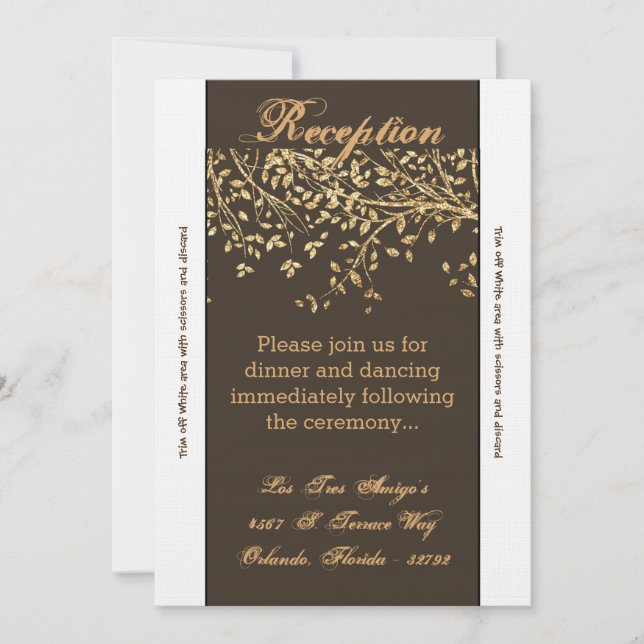 Carte de réception Gold Foil Automne Arbre d'autom (Devant)