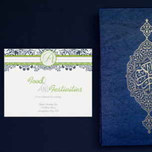 Carte de réception Inséparables Green Grey de la M