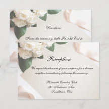 Carte de Réception Mariage Blanc Modèle Personnali