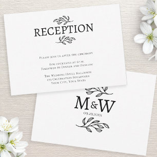 Carte de réception mariage pour deux monogrammes I