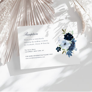 carte de réception marine & bleu clair