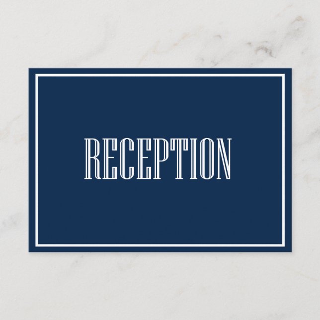 Carte de réception Marine Blue Old Fashion Typogra (Devant)