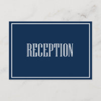 Carte de réception Marine Blue Old Fashion Typogra
