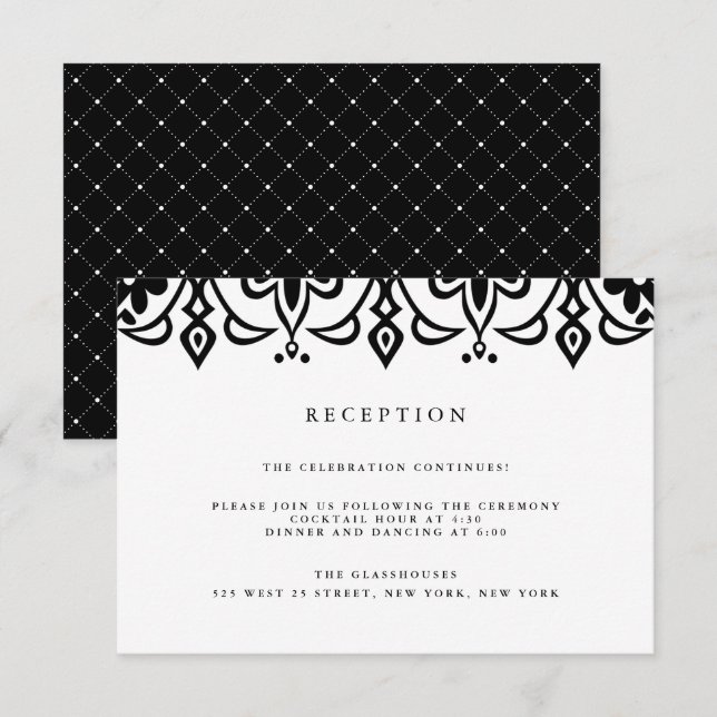 Carte de réception Marrakech | Noir (Devant / Derrière)