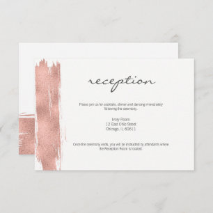 Carte de réception moderne Rose Gold Brush