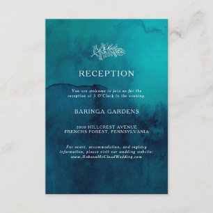 Carte de réception Moody Ocean Watercolor Wedding