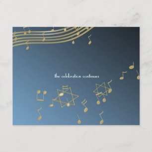 Carte de réception Music Bar Mitzvah
