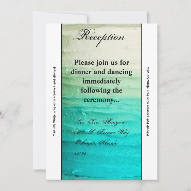 Carte de réception Ombre Blue Frosting 3,5 x 7 (Devant)