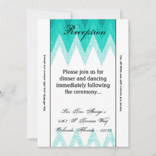 Carte de réception Ombre Chevron Turquoise 3,5 x 7