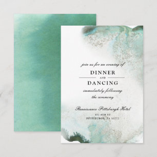 Carte de réception Ombre Watercolor Wedding  VERT