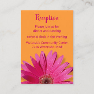 Carte de réception orange et rose Gerbera Daisy