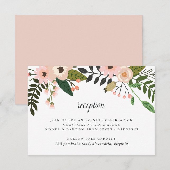 Carte de réception Peach Meadow (Devant / Derrière)