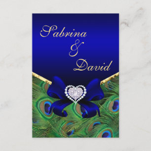 Carte de réception Royal Blue Peacock