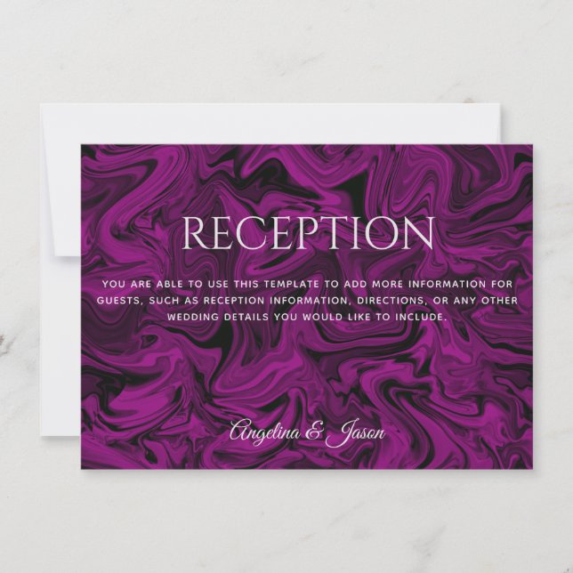 Carte de réception royale violet et gris argenté (Devant)