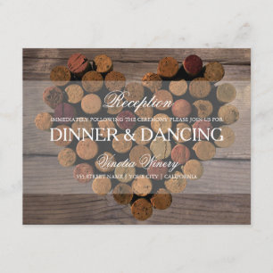 Carte de réception Rustique Wine Cork