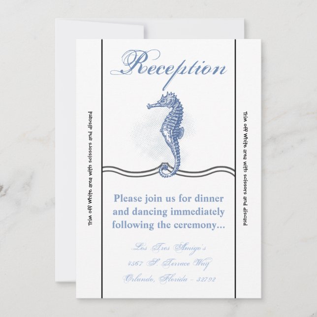 Carte de réception Seahorse Ocean Beach Water (Devant)