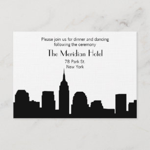Carte de réception Skyline NYC - Noir