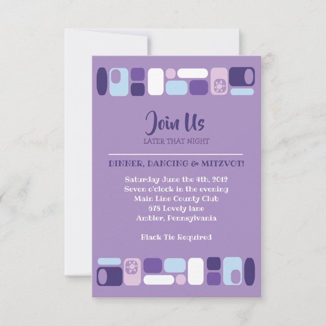 Carte de réception SO MOD Bar Bar Mitzvah (Devant)
