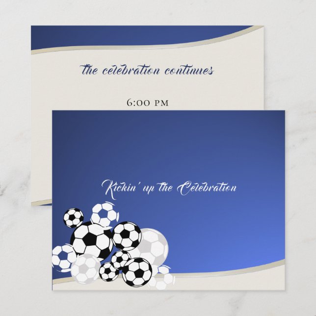 Carte de réception Soccer Invitational Bar Mitzvah (Devant / Derrière)