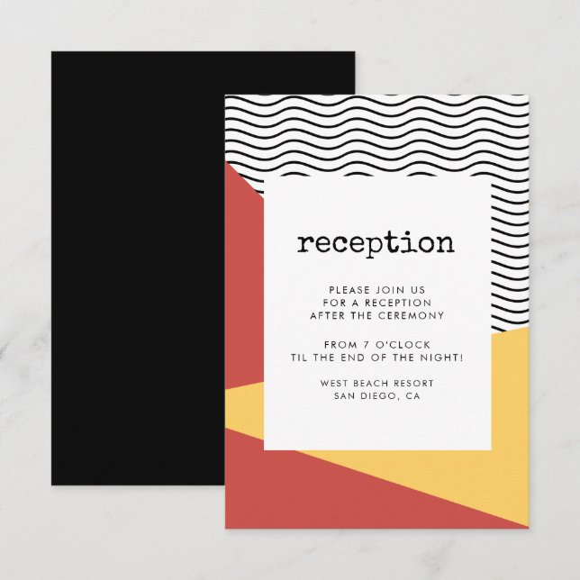 Carte de réception style Pop art Memphis 80s (Devant / Derrière)