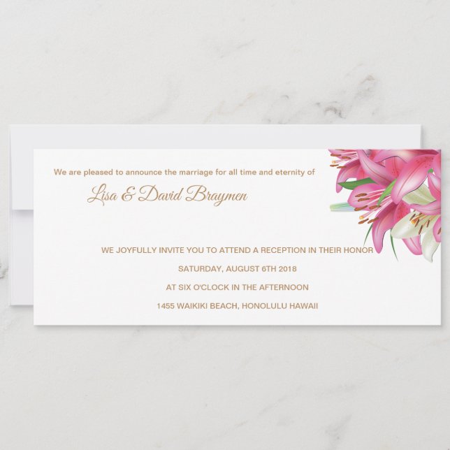 Carte de réception Temple Faire-part de mariage (Devant)