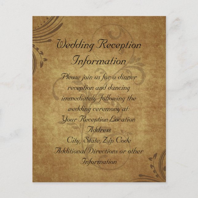 Carte de réception vintage Teastain Swirl (Devant)