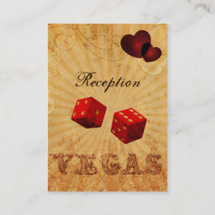 carte de réception Vintage Vegas aux dés rouges