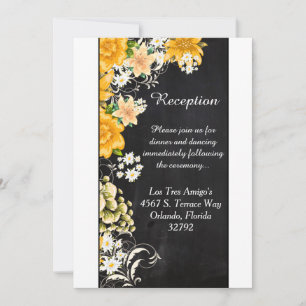 Carte de réception Yellow Rose Chalkboard 3,5x7