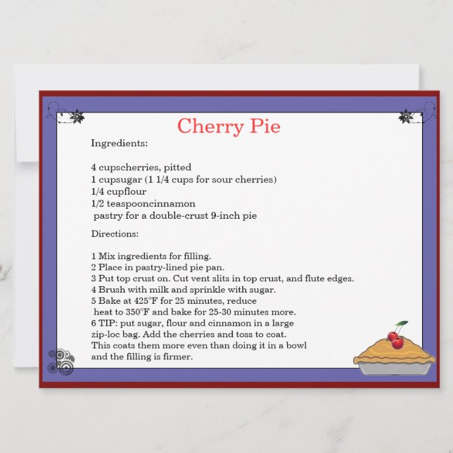Carte de recette (Devant)