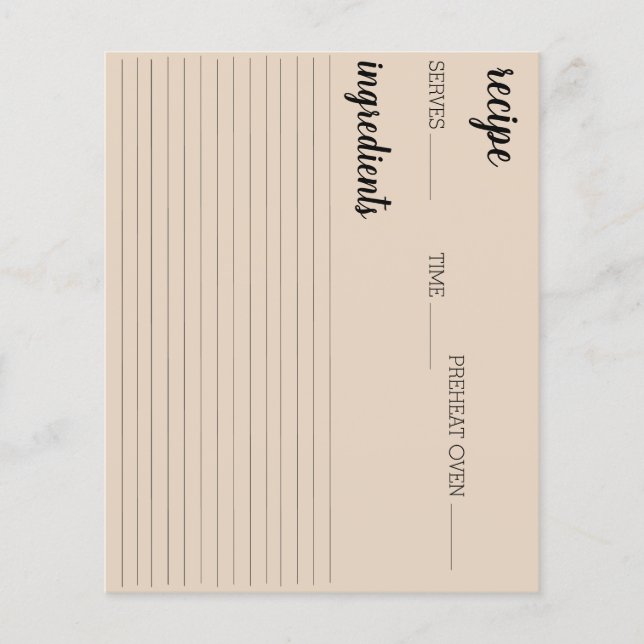 Carte de recette (Devant)