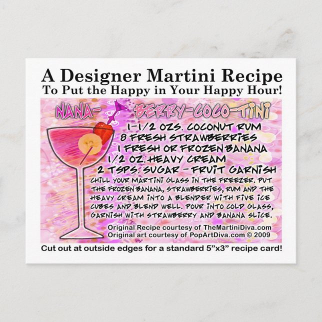 Carte de recette à la noix de coco de banane Berry (Devant)
