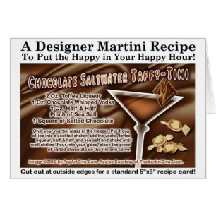 Carte de recette à l'eau salée au chocolat Taffy M