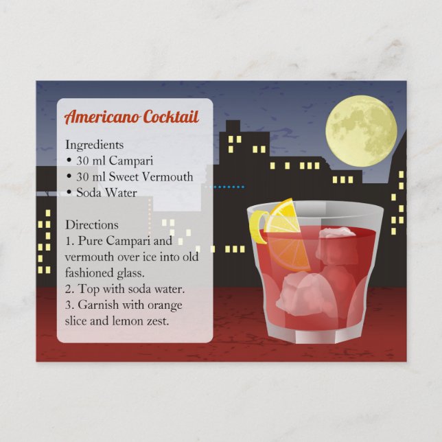 Carte de recette Americano (Devant)