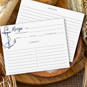Carte de recette Ancre bleue marine marine plus pe
