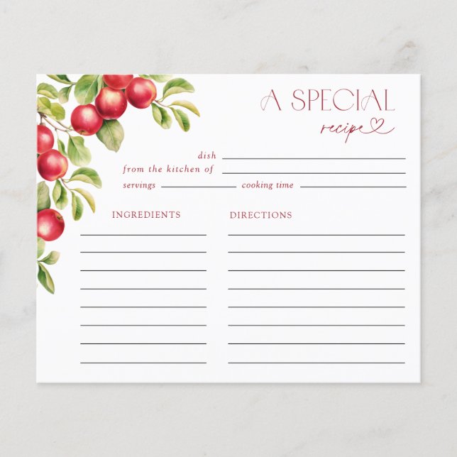 Carte de recette Apple Shower Moderne (Devant)