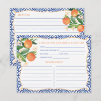 Carte de recette Aquarelle Oranges Amalfi Carreaux