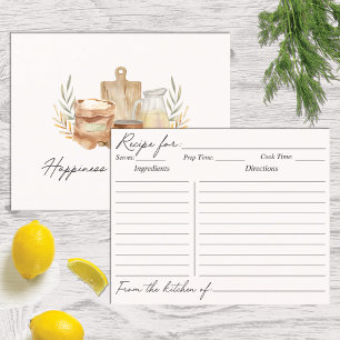 Carte de recette aquarelle ustensiles de cuisine e
