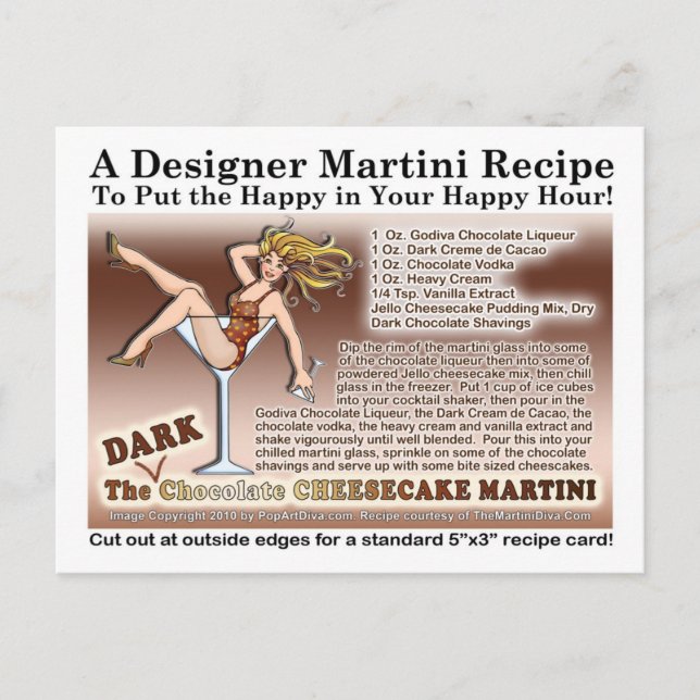 Carte de recette au fromage au chocolat foncé Mart (Devant)
