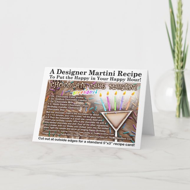 Carte de recette au gâteau Martini au chocolat d'a (Devant)