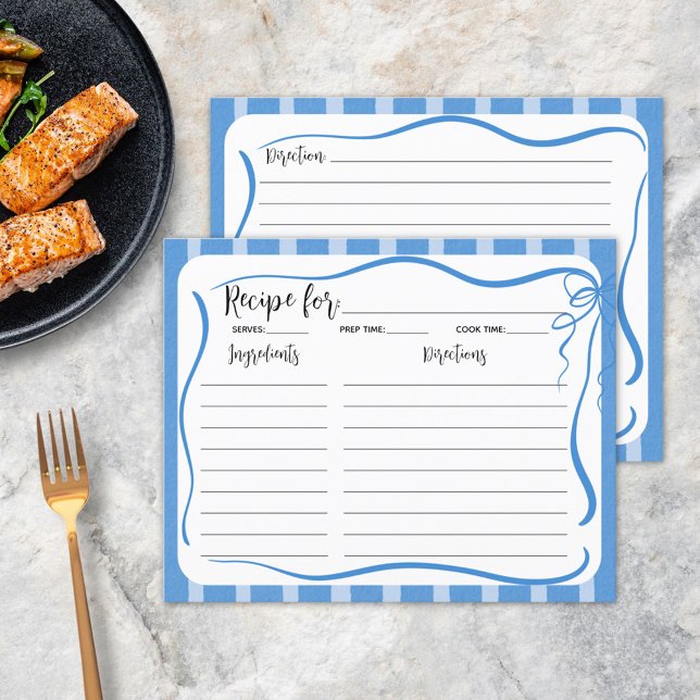 Carte de recette Blue Stripes et citrons (In situ)