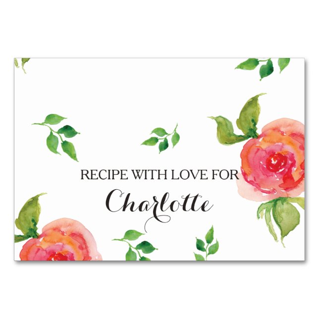 carte de recette boho chic Coral fleurie douche nu (Devant)
