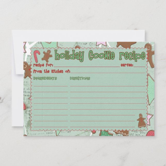 Carte de recette Cookie Holiday (Devant)