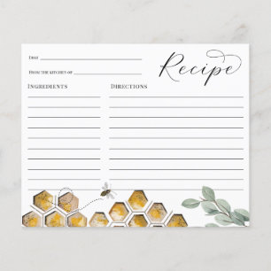 Carte de recette d'abeille et d'eucalyptus