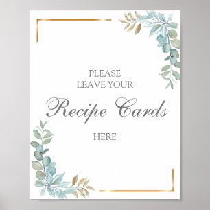 Carte de recette d'aquarelle affiche